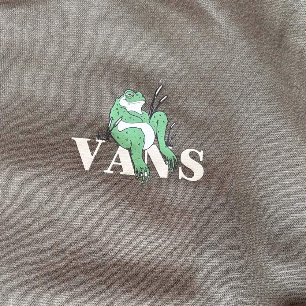 Vans Men's Olive Crewneck Sweatshirt w frog - Picture 4 of 4